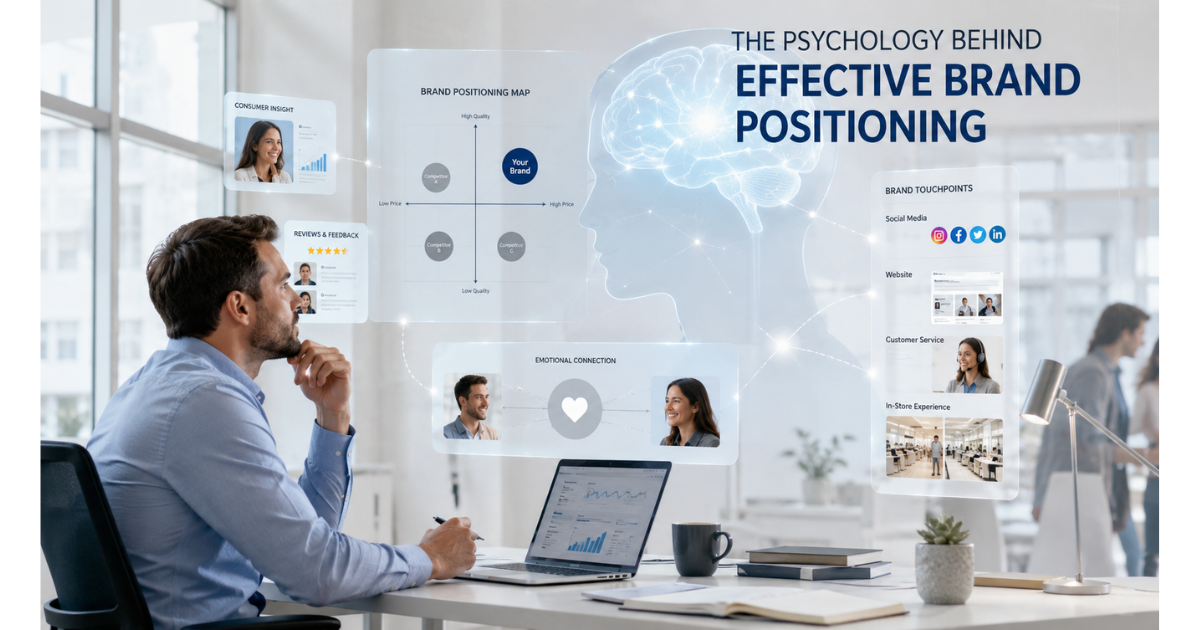 a modern, realistic marketing strategy workspace with a human-centered approach.